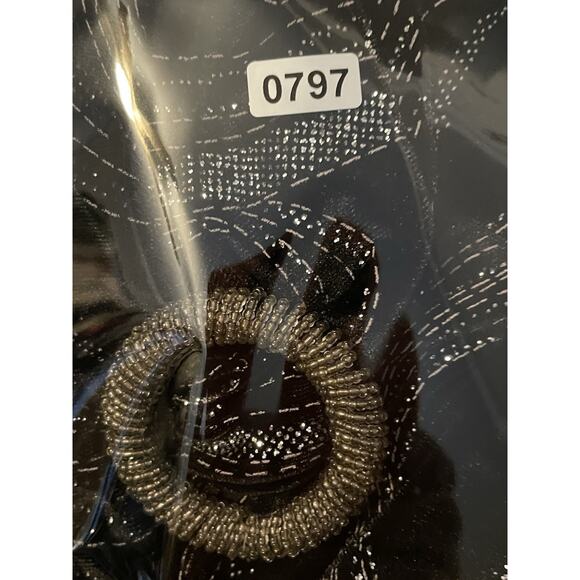 90s Black Velvet Top Womens L Shimmer 2pc Stretchy Elegant Glam NYE Y2K Girly - Picture 11 of 11